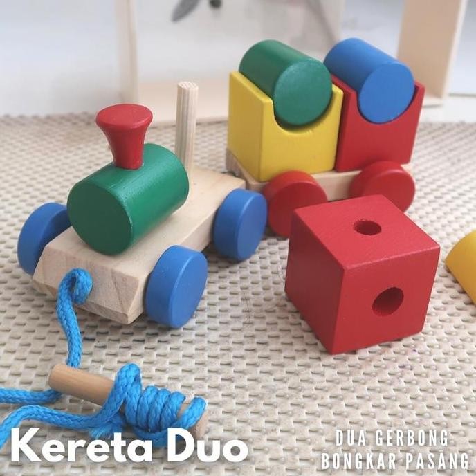 (Allthebest) Mainan Kereta Warna (Mainan Kayu)