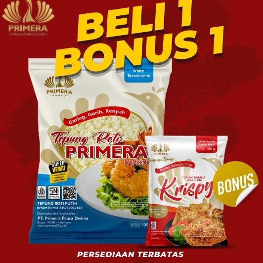 

Beli 1 Bonus 1 Tepung Roti Primera Panko Econo Warna Putih 900G Bonus Tepung Bumbu Spicy 200G Bahan