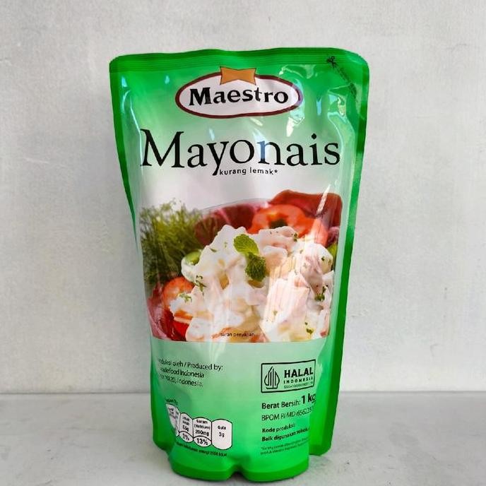

Tersedia Maestro Mayonaise Kemasan Pouch 1kg - Saus Salad & Sandwich Praktis