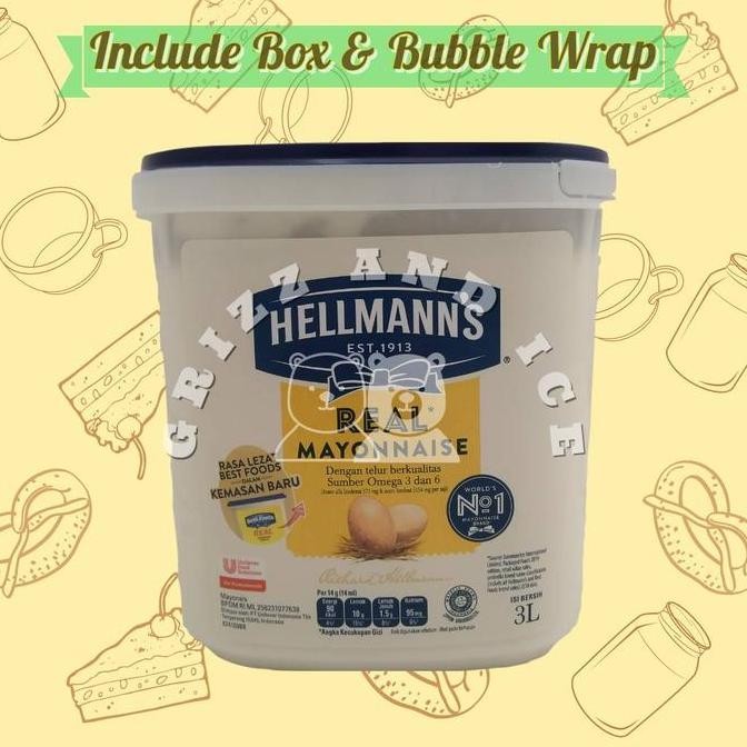 

Tersedia Hellmann's Real Mayonnaise 3L - Saus Mayo Real Ukuran Besar