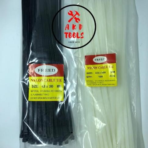 

Diskon! Cable Tie Tebal 4.8x300mm Warna Putih / Hitam - Nylon Tahan Tarik