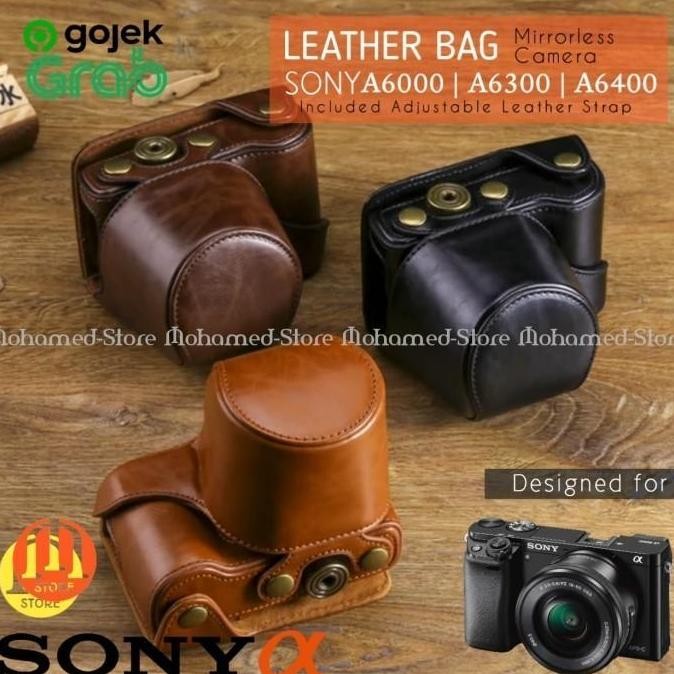 TERBARU TAS KAMERA KULIT SONY A6400 A6300 A6000 LEATHER BAG CASE MIRRORLESS