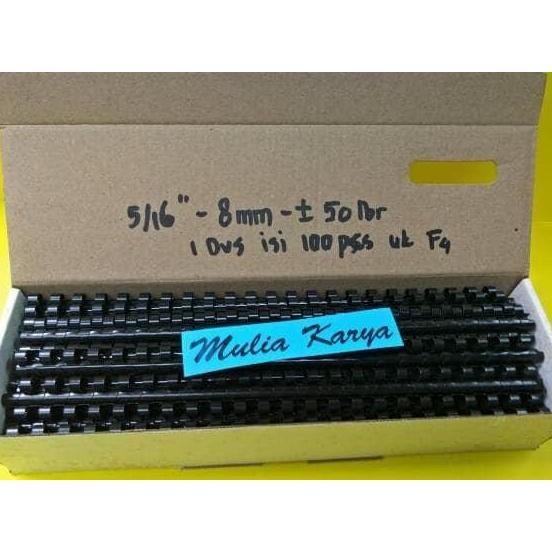 

TERBARU - Spiral Plastik Jilid 5/16 - 8 mm Folio 23 lubang isi 100 bh
