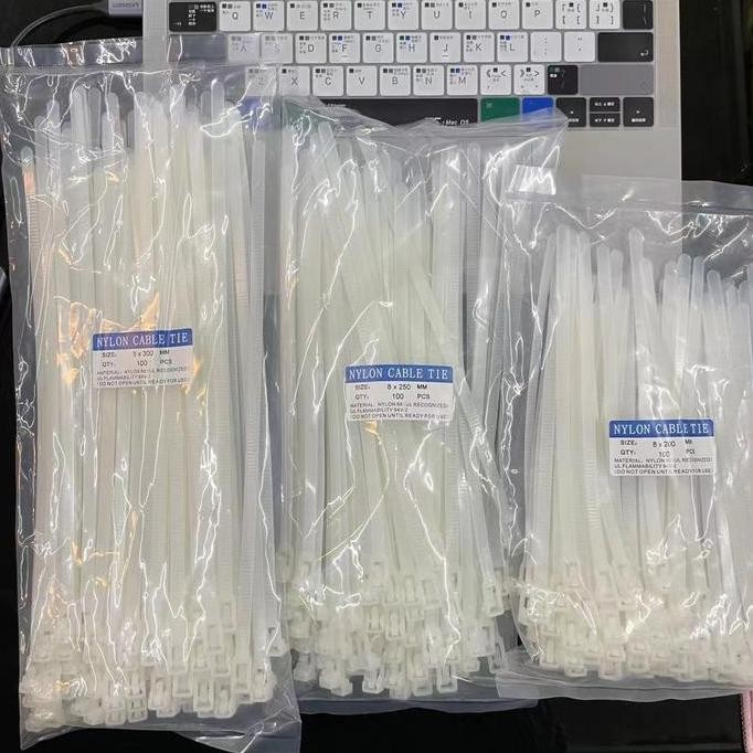 

Diskon! Kabel Ties Reusable Label 25cm x 8mm Bisa Dibuka Pasang Ulang Isi 100pcs