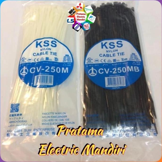 

Diskon! Cable Tie KSS CV-250BK 3.6mm Hitam | Kabel Ties 250mm Isi 100pcs