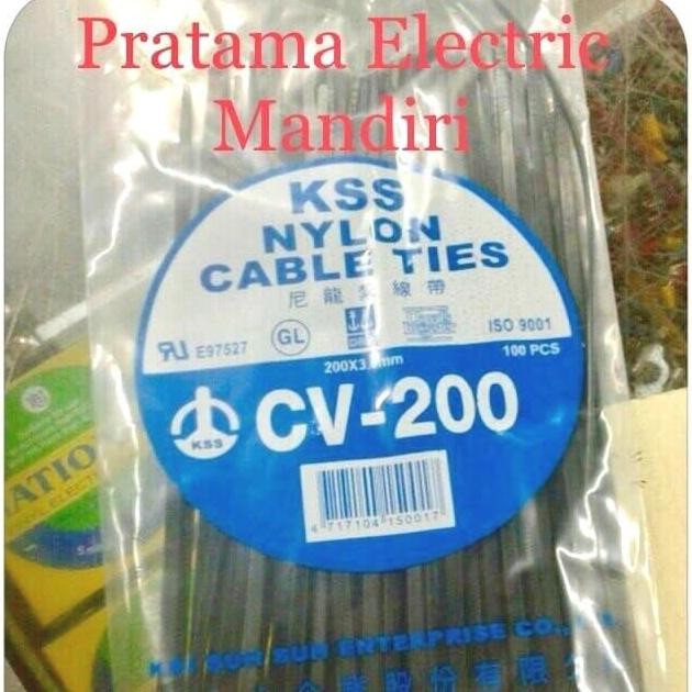 

Diskon! Cable Tie KSS CV-200BK 3.6mm Hitam | Kabel Ties CV200 Hitam Isi 100pcs