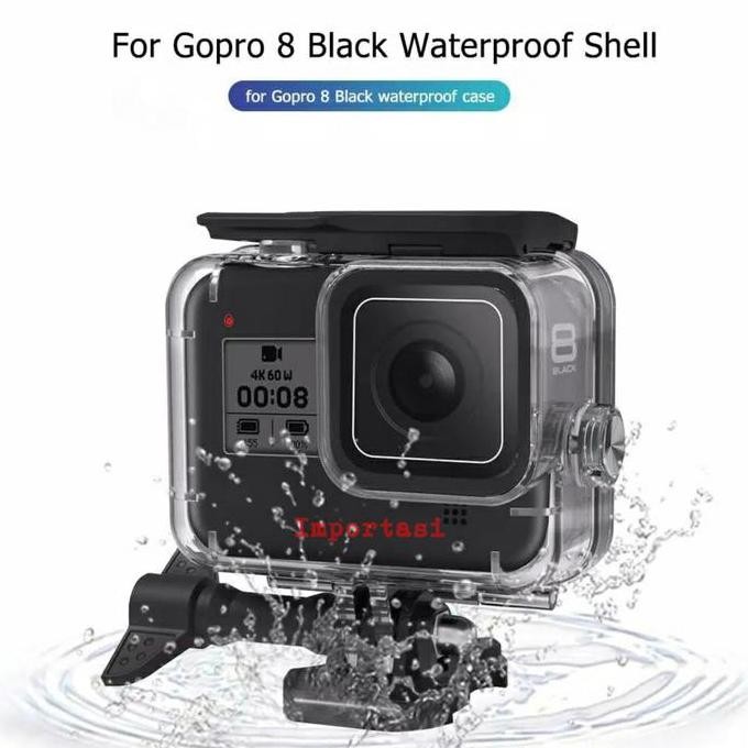 TERBARU WATERPROOF CASE GOPRO HERO 8 BLACK - CASING UNDERWATER ANTI AIR PELINDUNG KAMERA