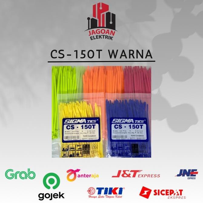 

Diskon! Cable Ties SIGMA CS-150T 15cm Kabel Tis Warna-Warni Original 100pcs