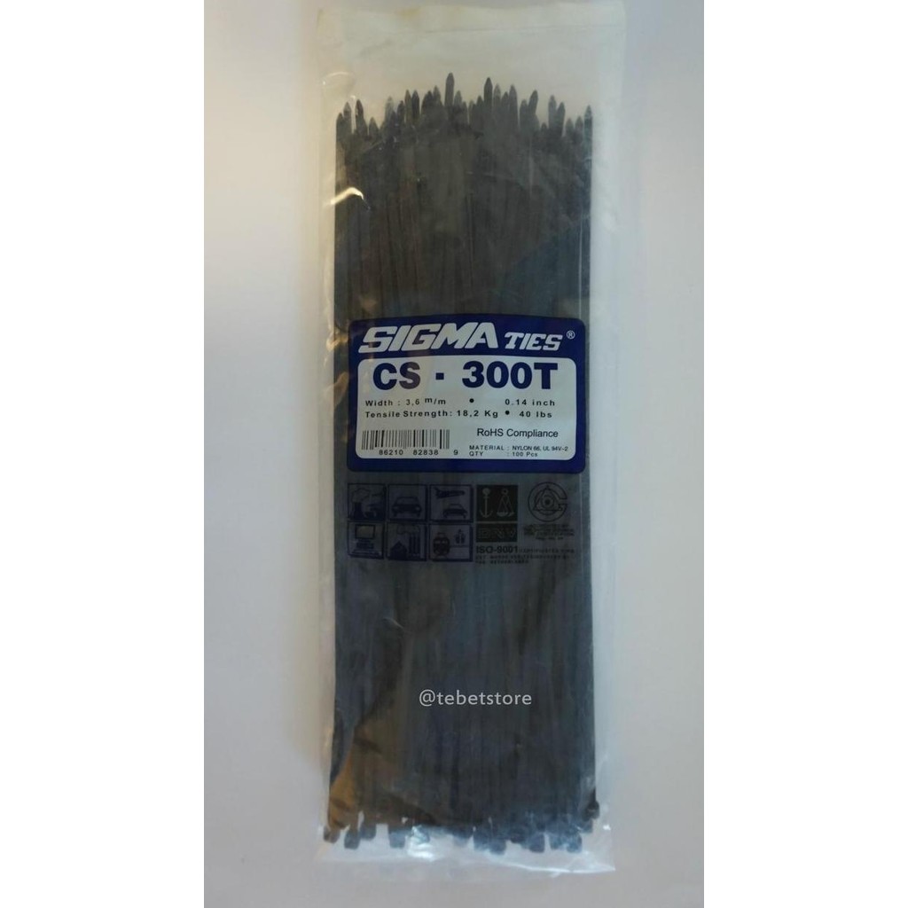 

Diskon! Cable Ties 30cm Hitam - Kabel Ties Nylon Panjang 300mm Isi 100pcs