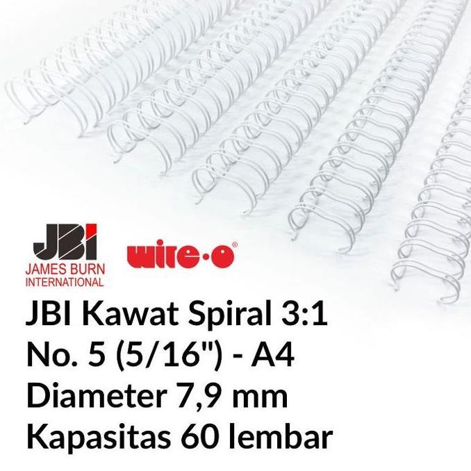 

TERMURAH - Kawat Spiral 5/16" - (3:1, A4) 100 Batang - Spiral Kawat - Wire Bind