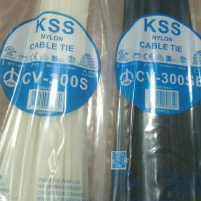 

Diskon! Cable Ties KSS CV-300S 30cm Original Taiwan - Nylon Cable Tie Hitam/Putih