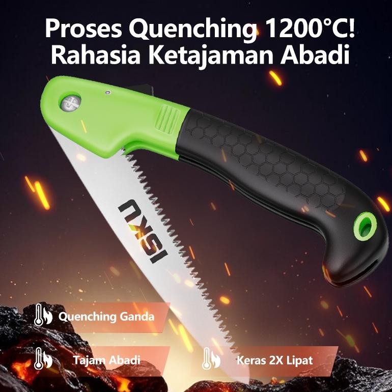 BisaCod Isku Gergaji Lipat Kayuanti Slip 5X Tajam Gergaji Lipat Portabel Multifungsi- Cocok Untuk Po