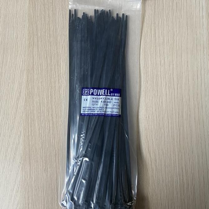 

Diskon! POWELL Kabel Ties 30cm 4.8x300mm Hitam Isi 100pcs - Cable Tie Nylon Kuat
