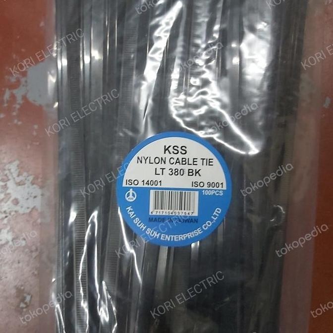 

Diskon! KSS Kabel Ties LT-380 x 7.6mm Hitam - Cable Ties 38cm Isi 100pcs