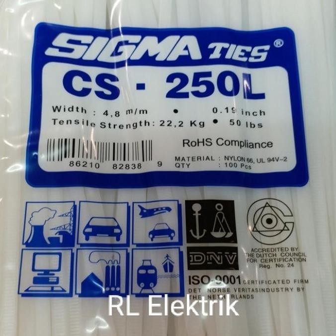 

Diskon! Cable Ties SIGMA CS-250L 25cm Putih - Tali Kabel CS250L