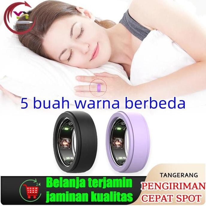 (Allthebest) 5pcs Cincin Tasbih kotak pelindung/Kasus Silikon Smart Ring Anti Air Pengingat Sholat