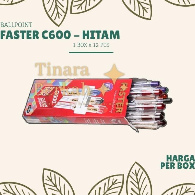 

Pulpen Faster C600 Ballpoint Pen / Pena Pen 0.7Mm / 1 Box Isi 12 Pcs