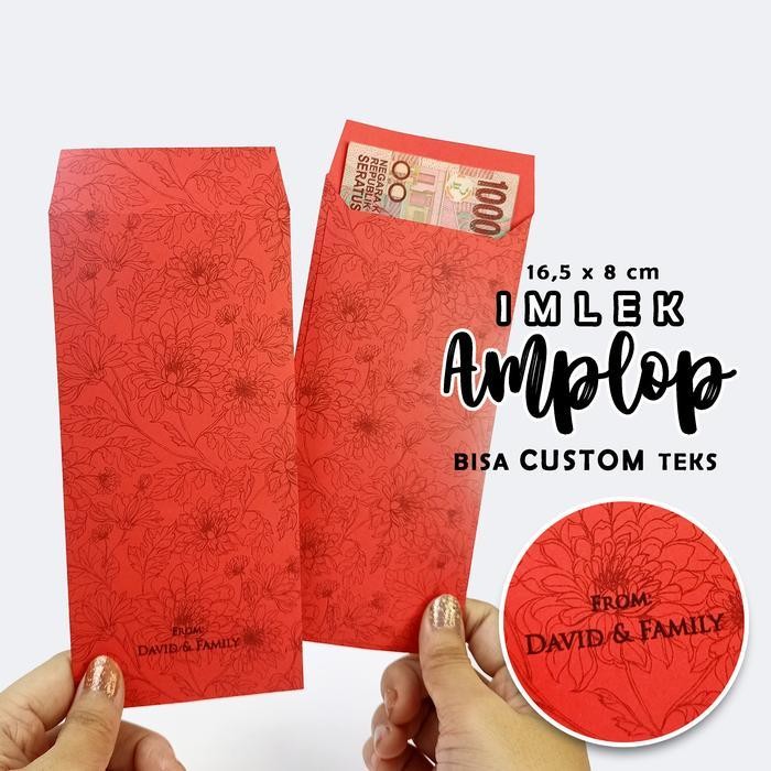 

LFM Angpao Imlek Custom Tulisan Red MINIMALIS Amplop Envelope Panjang DWS