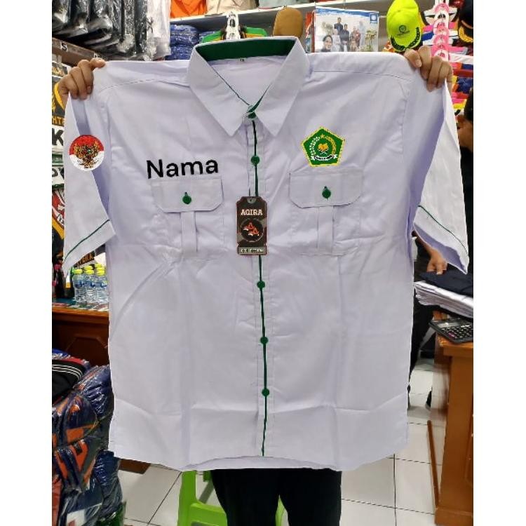 Kemeja Kerja Baju Pdh Seragam Kerja Kemenag Lengan Pendek Free Bordir Nama