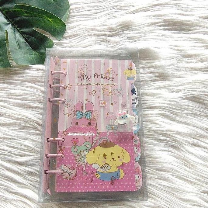 

Notebook Kawaii A6 Diary Ring 100 Halaman Sanrio Kartun Diy Buku Diary Lucu Alat Tulis Gemoy BS