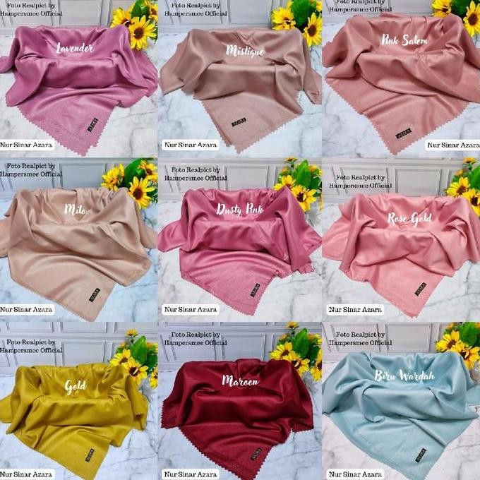 (Allthebest) [ BISA COD ] JILBAB SYARI GLOWING 130x130 HIJAB MEWAH LUXURY NUR SINAR AZARA UMAMA KERU