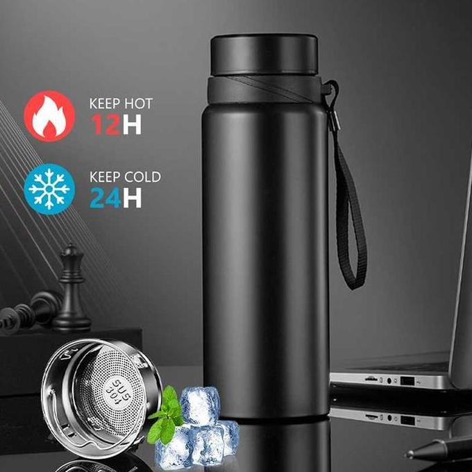 Siap Kirim Botol Minum Termos Kopi 1 Liter - Air Panas Dingin Travel Tumbler Mini