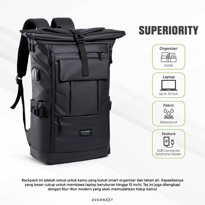 MS Tas Ransel Bodypack Backpack Travelling Outdoor Pria Waterproof Tas Laptpop Cowok Anti Tahan Air 