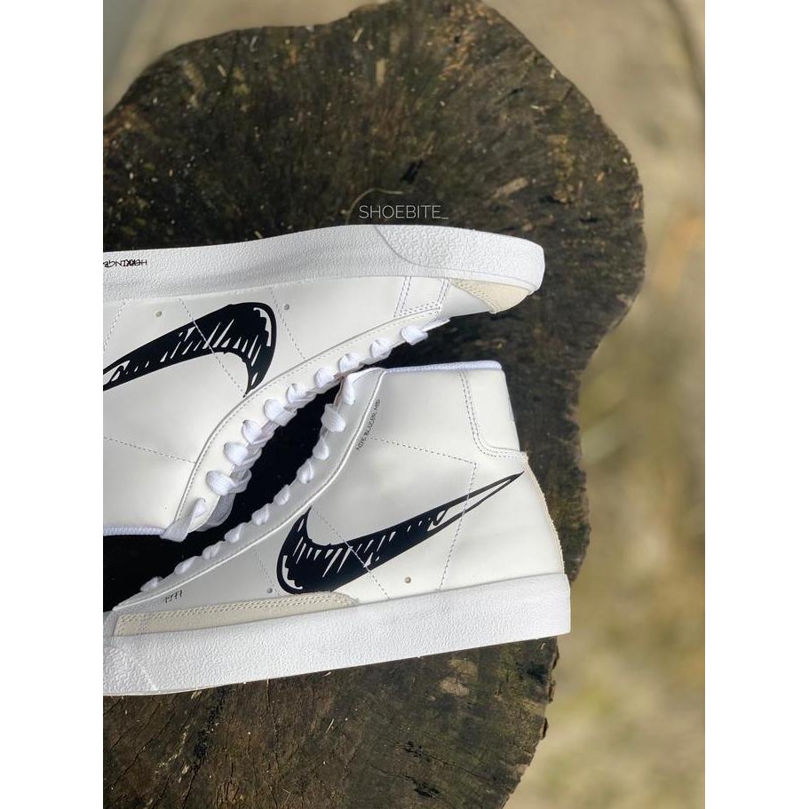 Sale Nike Blazer Mid Vintage 77 Sketch White Black