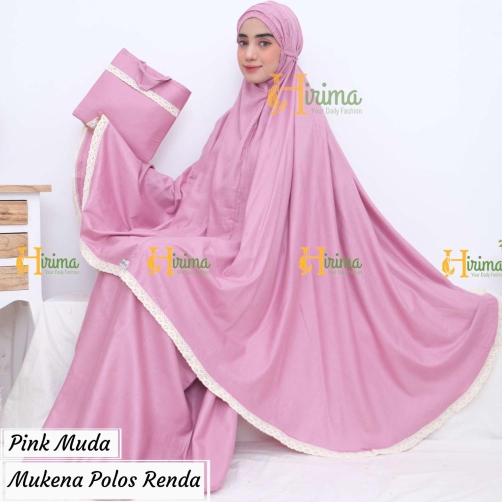 Kekinian Mukena dewasa polos renda rajut jumbo | rukuh polos warna .,