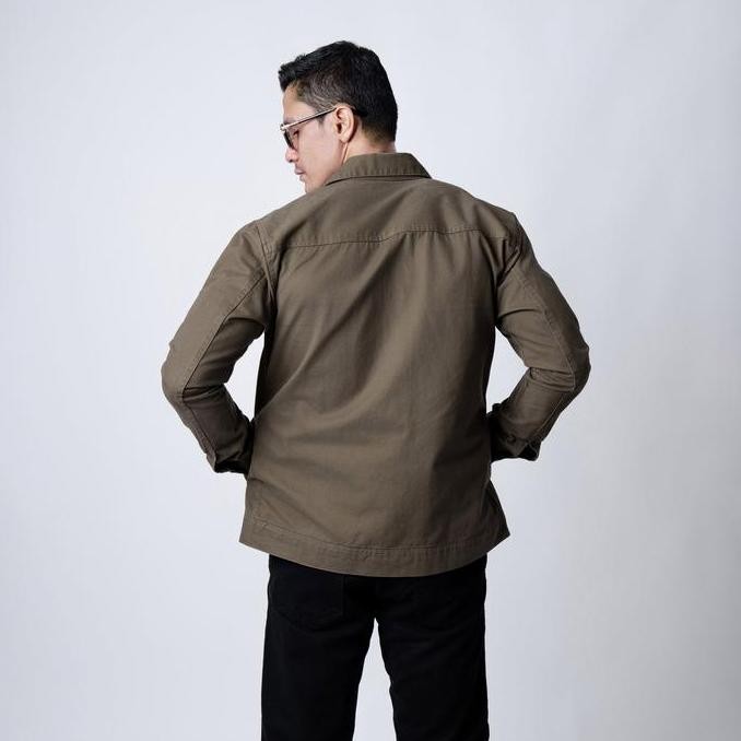 Sale Vengoz Jacket Trucker Pria Cotton Twill Premium - Green Army