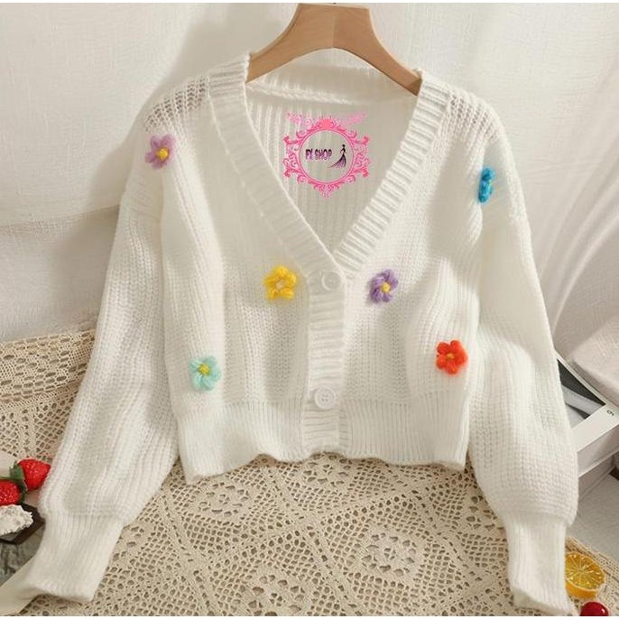 Sale Fx Shop Cardi Flow / Cardigan Korea Premium Bunga 3D/Timbul