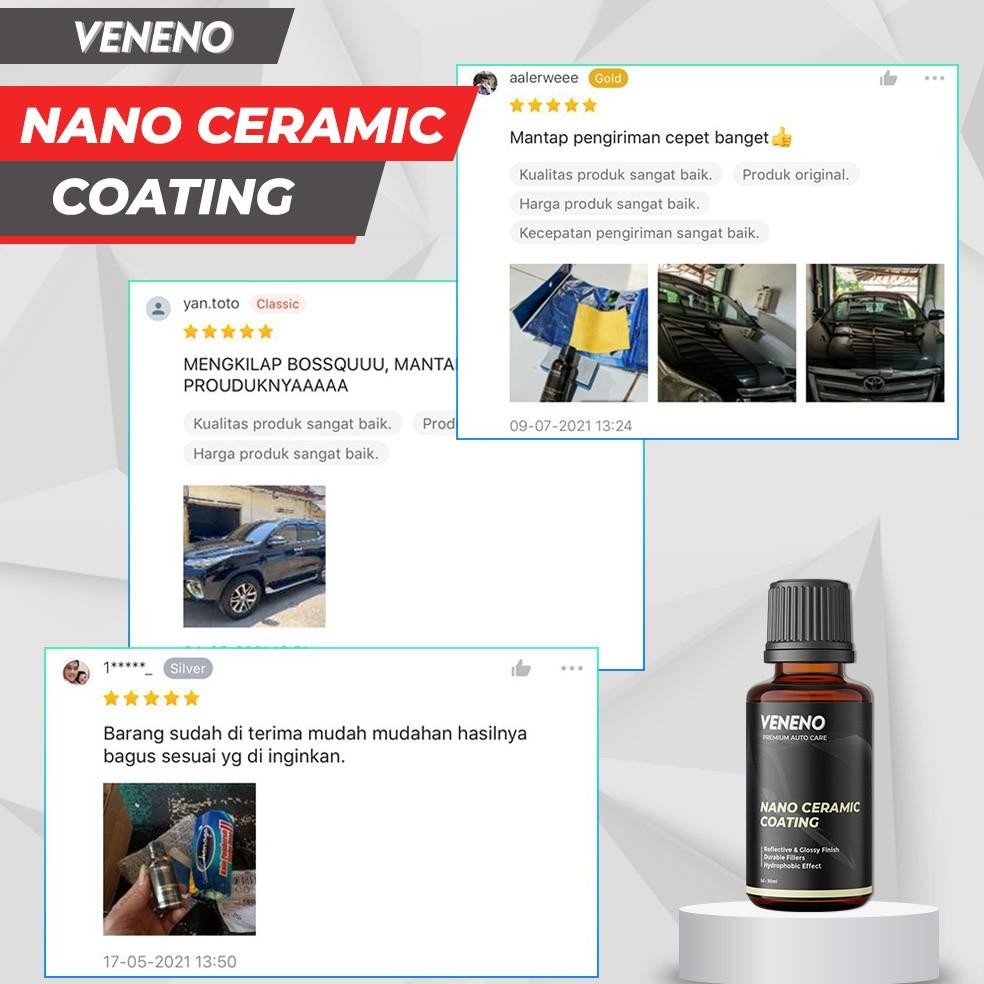 Update - Veneno Nano Ceramic Coating - REAL Nano Ceramic Coating 9H BEST SELLER - Pengkilap Body Mob