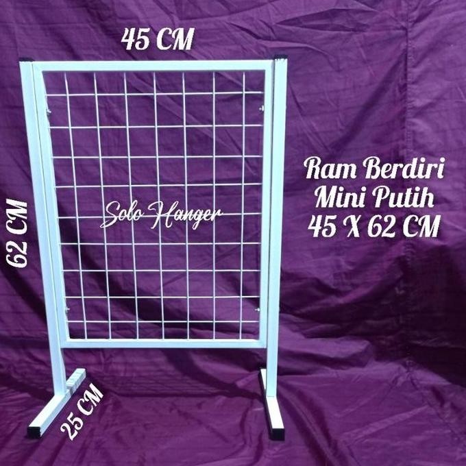 Ram Berdiri Mini Display Meja Etalase Aksesoris 45 x 62 cm Putih ll