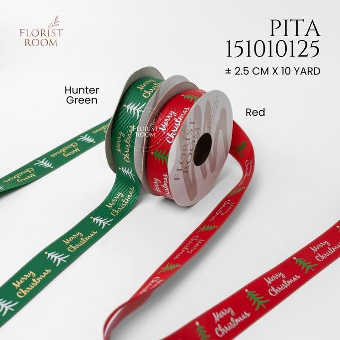 

Baru Pita Natal Satin 2.5cm x 10 Yard - Ribbon Christmas Parcel Hiasan