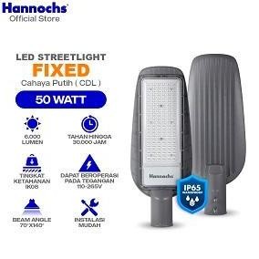 Hannochs Lampu Outdoor Led Streetlight Fixed 50W Cahaya Putih Pju