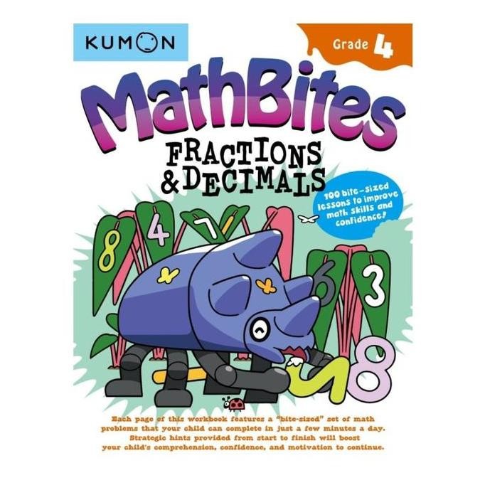 Produk Baru Kumon MathBites Grade 4 Fractions & Decimals Workbook