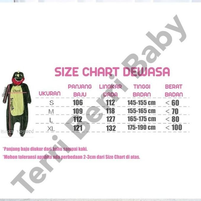 BAJU KOSTUM ONESIE DINO DEWASA ONE SIE DINOSAURUS KIGURUMI DINOSAUR