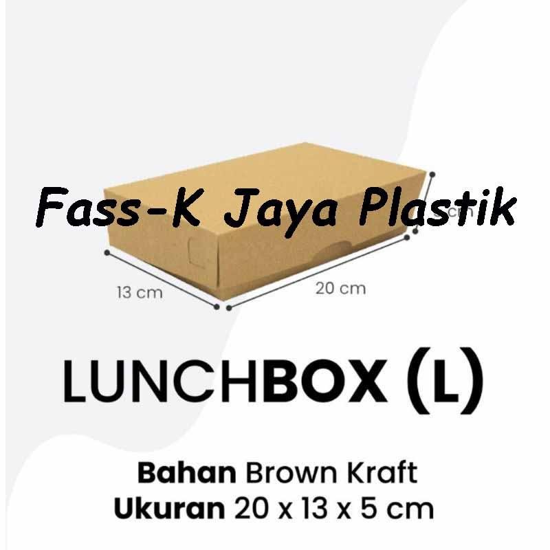 

Lunch Box Size L Coklat @50Pcs / Kotak Makan Kertas Brown / Paper Box Makanan Dus Kraft Craft