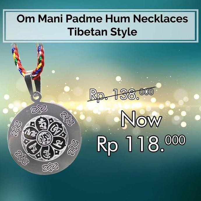 Ready Kalung Om Mani Padme Hum Tibetan Style KA04 | Kalung Mantra Spiritual
