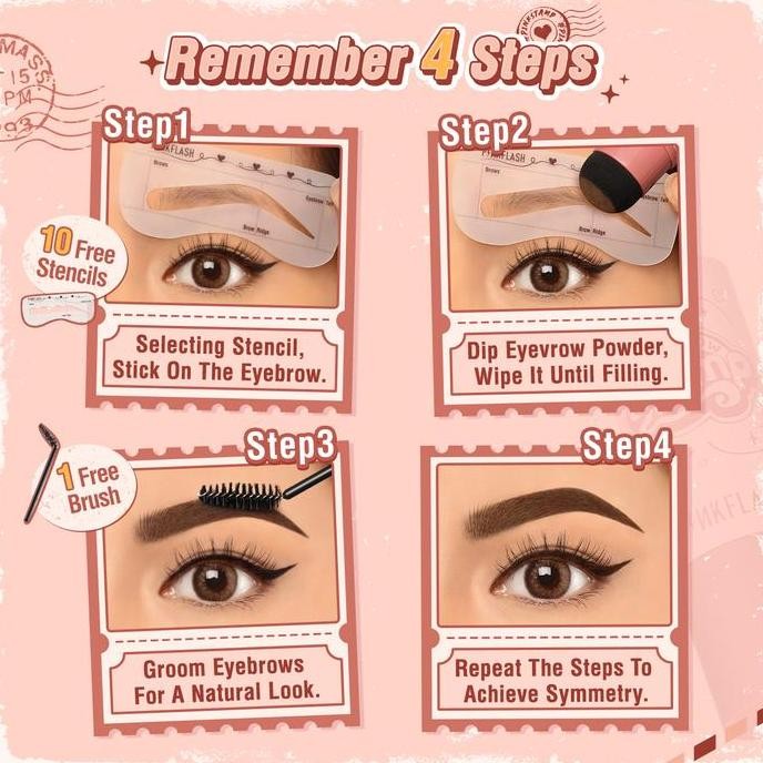 Pinkflash #Pinkstamp Eyebrow Stamp Powder  Waterproof Pfe19 Pasti Ori