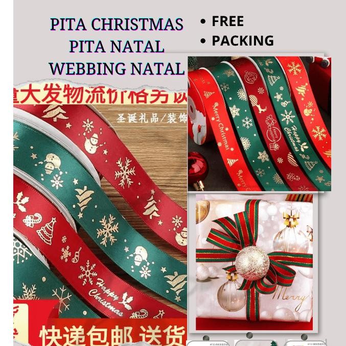 

1 ROLL Pita Natal Pita Satin Christmas Pita Hampers Natal 2,5 CM X22 YARD aSt