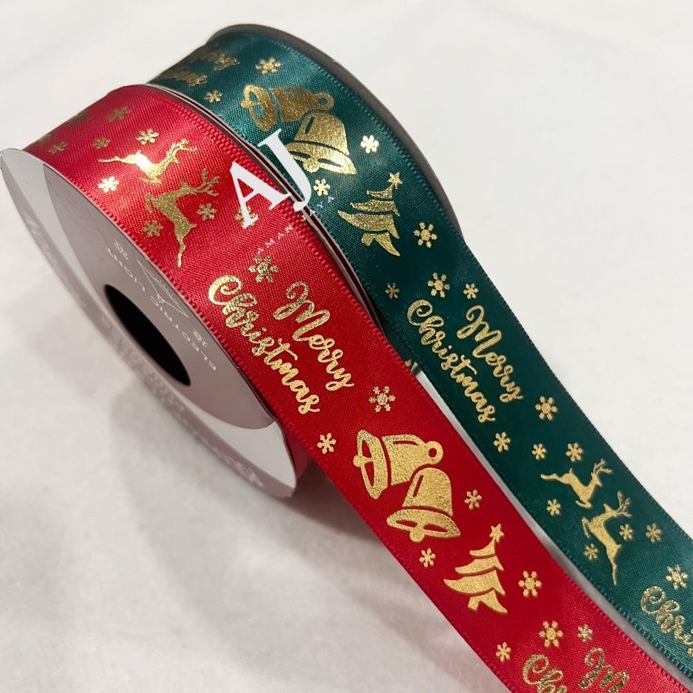 

Pita Kado Dekorasi Natal Motif Merry Christmas Ribbon 1 Inch / 2,5 Cm (Minimal Order 3 Roll) aSt