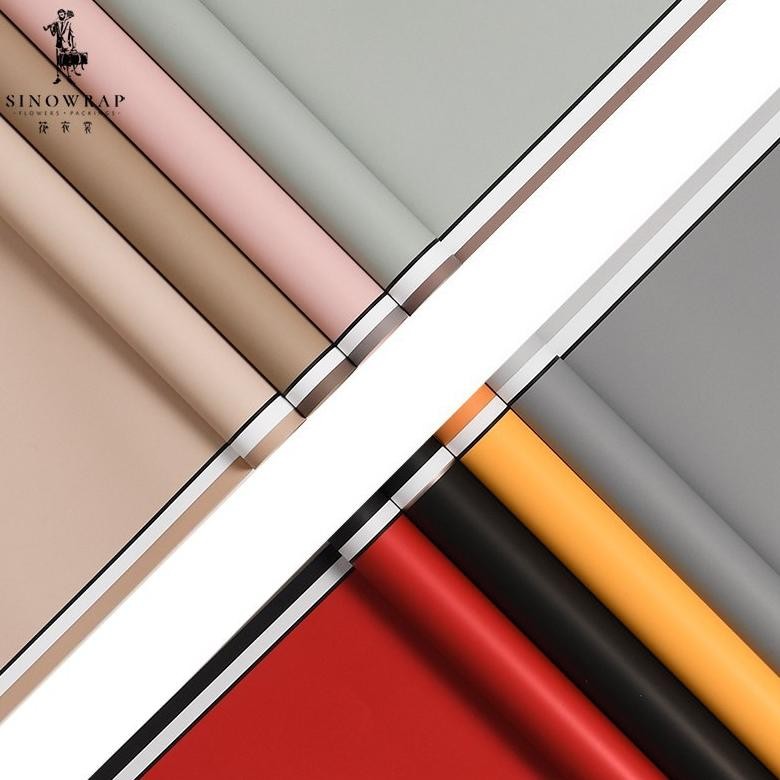 

[20 Lembar] Flower Wrapping Varian List BI COLOR Frame Solid Color Warna Solid Bi Color Premium Paper Florist Kertas Buket Bunga Korea Cellophane List Gold Premium Quality Merek Sinowrap [GRADE A] aSt