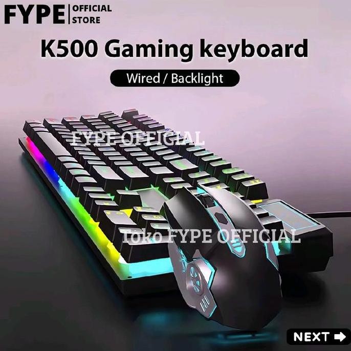 Fype Gaming Keyboard Mechanical Feel Pink Ungu Girl Cute Led Backlight Portable Gamen Mekanikal Keyb