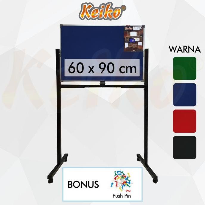 

Siap Kirim Keiko Softboard Cork Board Papan Mading Standing 60x90cm - Bludru Kualitas Premium