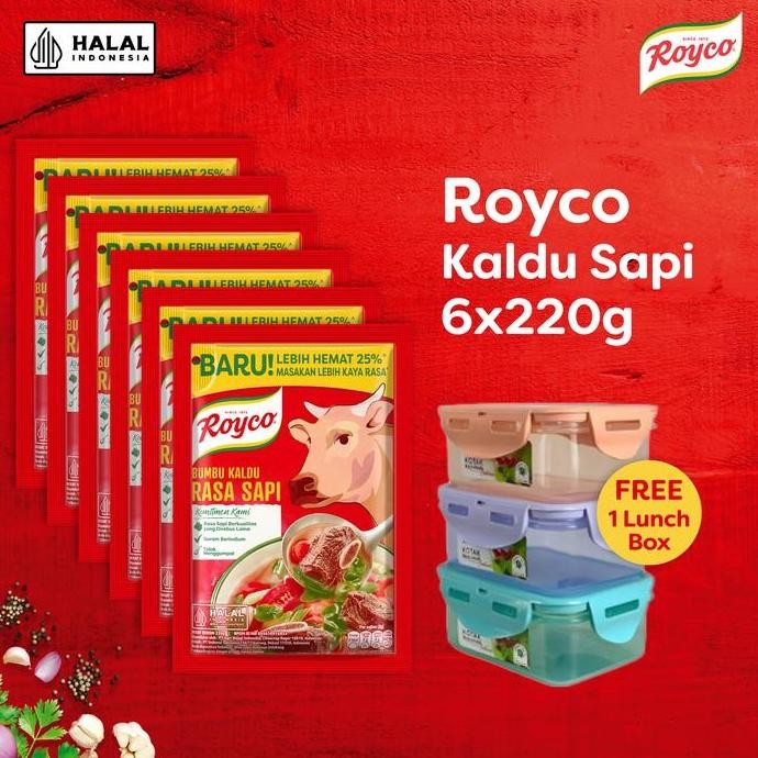 

Promo [Buy 6 Free Lunch Box] Royco Kaldu Sapi 220G - Paket Hemat Shopee