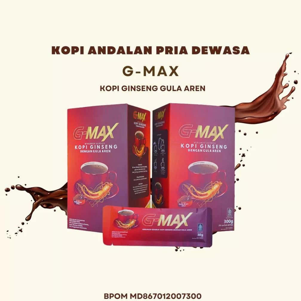 

Hot Sale READY Kopi G Max Original Kopi Gingseng Terbaik 1 Box Isi 10 Sachet !!