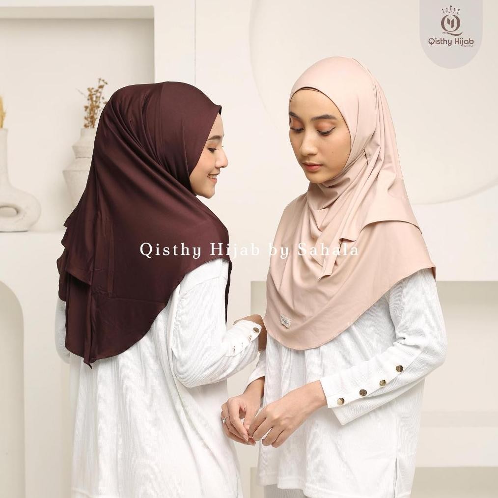 [Emse] Hanifah Bawal Hijab Segi Empat Bawal Oval Instan Malaysia Yr-25