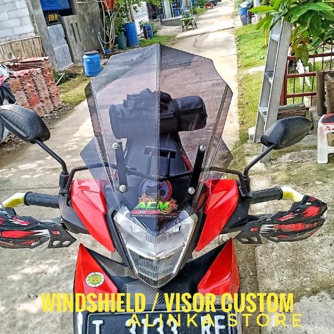 HARGA DISC - PAKET Breket+Visor 40cm V5 Honda SUPRA GTR150 /RS150 Modifikasi Supra GTR150 Visor GTR