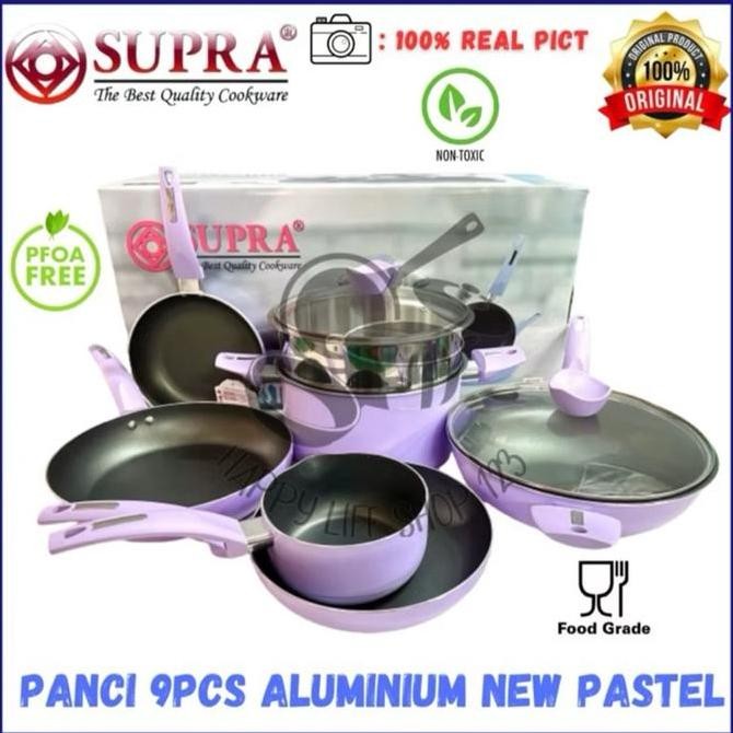 Panci SUPRA 9pcs NEW PASTEL /NEW Panci SUPRA 9pcs Pastel / Panci 9pcs Aluminium